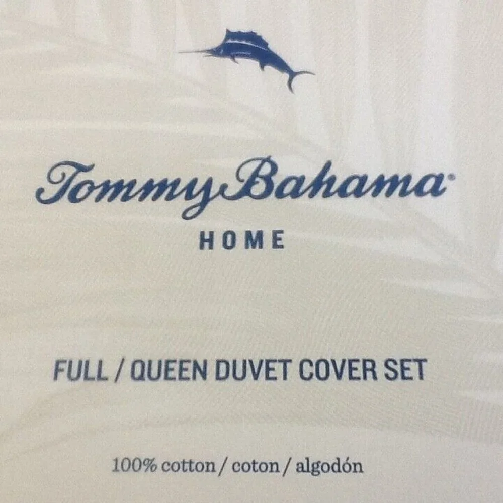 brand new Tommy Bahama Palmiers 100% Cotton QUEEN Duvet Cover + 2 Shams